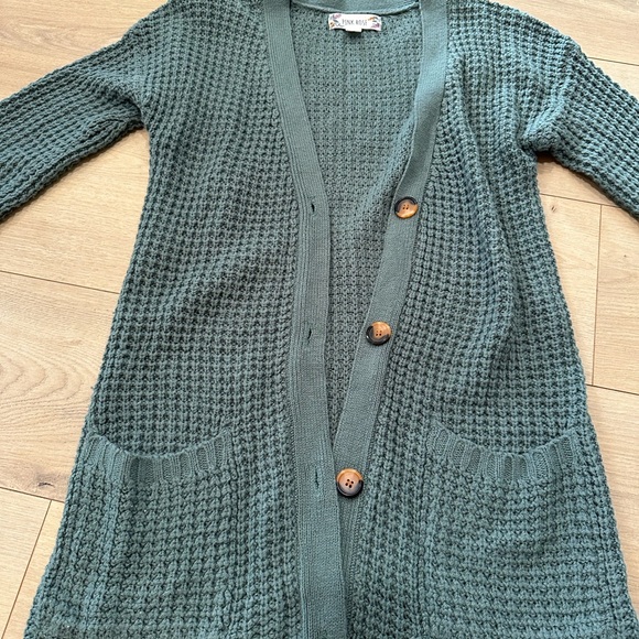 Pink Rose- Green Women's cardigan - Picture 3 of 8